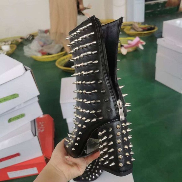 Custom Vegan leather Spiked Bootie - Picture 5 of 5